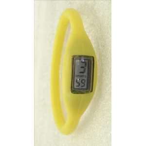 Yellow Silicone Sporty Style Tourmaline Negative Ion Pop Watch M 6.5in 