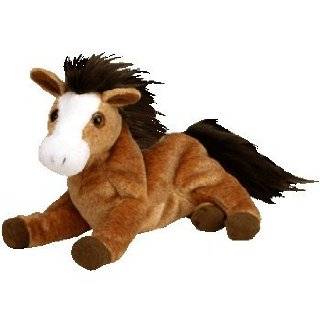  Ty Beanie Babies Thunderbolt   Brown and White Horse Toys 