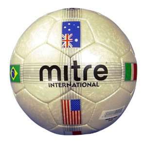  Mitre International Soccer Ball (White/Red/Black, Size 4 