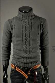 2011 Mens Classic Fashion Irregular pattern High Collar Sweater Dark 