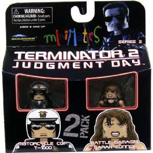  Terminator 2 Minimates   Motorcycle Cop T 1000 & Battle 