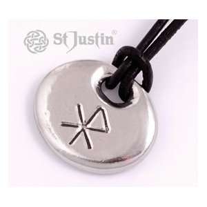  St Justin of Cornwall   Pewter Bind Rune Pendant   Love 