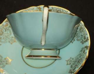 XXA124 Paragon SIGNED ROSE BLUE LIME Simply Tea cup and saucer  