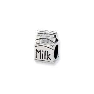  Sterling Silver Milk Carton Charm: Jewelry