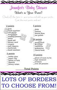 BABY SHOWER *Whats in Your Purse Game* Fun Ice Breaker Game HUGE HIT 
