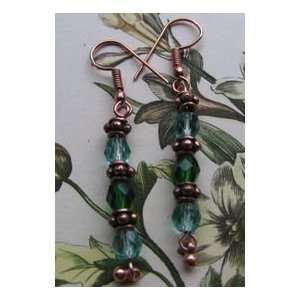  Solid Copper Handcrafted Beaded Dangle Earrings 728 
