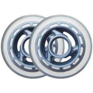  Clear / Silver Inline Skate Wheels 80mm 78a 2 Pack Sports 