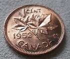 1952 Canada Canadian small cents one cent penny coin