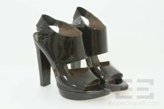 Marni Black Patent Leather Platform Slingback Sandals Size 36  