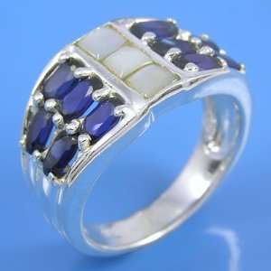  8.30 Grams 925 Sterling Silver Inlaid and Gemstone Fancy 