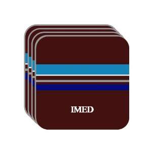 Personal Name Gift   IMED Set of 4 Mini Mousepad Coasters (blue 