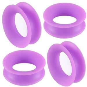 34mm gauge   Purple Implant grade silicone Double Flared Flare Tunnels 