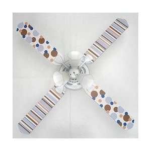  Ceiling Fan Dots and Stripes in Blue & Brown Electronics