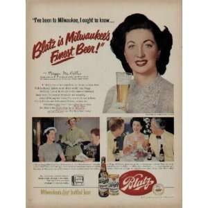MAGGI McNELLIS says, Blatz is Milwaukees Finest Beer  1951 