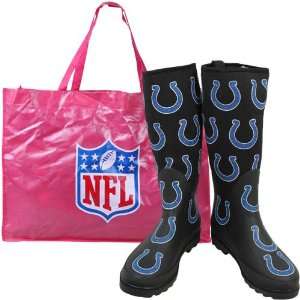  Indianapolis Colts Ladies Black Enthusiast Boots: Sports 
