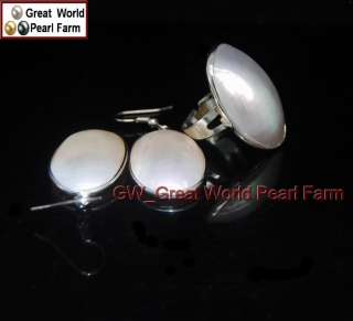 GW Noble AAA Mother Of Pearl Earring and Ring Sets  