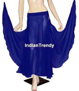 VRed 2 Full Side Slit Layer Skirt Belly Dance Costume  