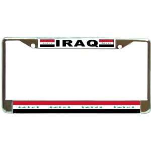  Iraq Iraqi Name Flag Chrome Metal License Plate Frame 