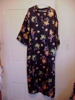 Loungewear Plus Size 2X Black Flowered Gown & Over Blouse New Hand 