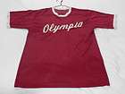 VTG 50s Olympia Ringer Baseball Jersey Mesh Shirt Mens Red Thin Hand 