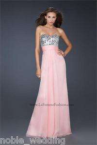 2012 Elegant Long Strapless Chiffon Prom Evening Gown Party Dress Ball 