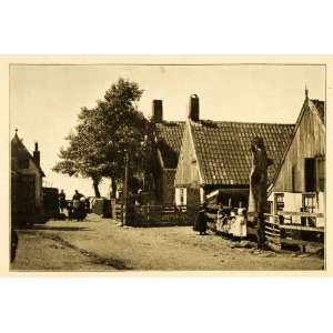  1911 Print Urk Holland Netherlands Barn Streetscape 