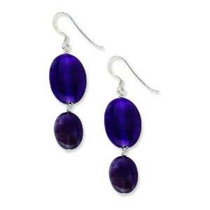   Amethyst and Dark Purple Jade Earrings West Coast Jewelry Jewelry
