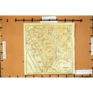  Map 1905 Street Plan Town Utrecht Netherlands