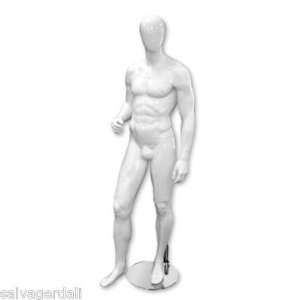    Abstract Glossy White Mens Mannequin NEW M04 