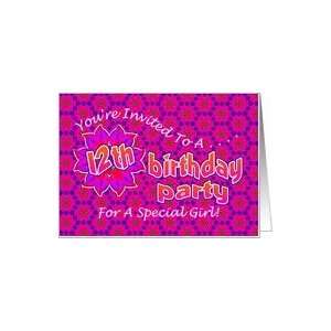 12th Birthday Party Invitation for Girl Card Toys & Games