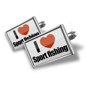  Cufflinks I Love sport fishing   Hand Made Cuff Links A 