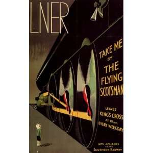  LNER Flying Scotsman Train Railway Vintage Poster Reprint 
