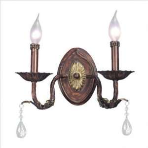 Living Well 07009BU Burnt Umber Wall Lamp with Crystal