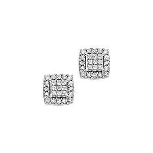   ct. tw. Princess Royale Diamond Earrings in 10K White Gold Jewelry