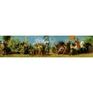  FRAMED oil paintings   Hans Makart   24 x 6 inches   Der 