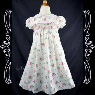 Girls Smocked/Summer/Floral Dress, White NEW 2 3 years  