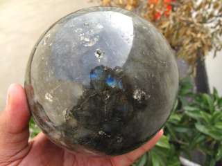 34lb NATURAL Labradorite Crystal sphere Orb Gem Stone  