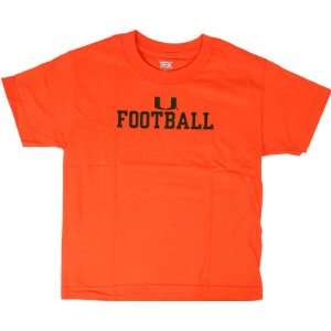   Miami Hurricanes Youth Orange Just Football T Shirt