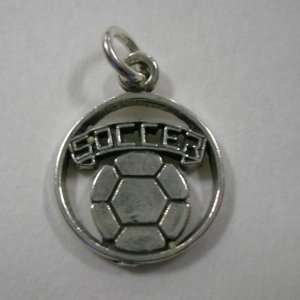  Sterling Silver Soccer Ball in Circle