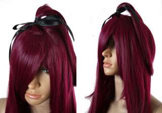 Sakura Kyouko Cosplay Wig Wine Red Tie Top Y58 90cm  