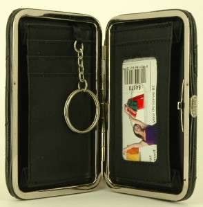 Kristine Flat Wallet Mini Clutch BLACK Key Chain NEW  