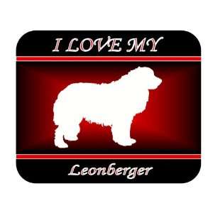  I Love My Leonberger Dog Mouse Pad   Red Design 