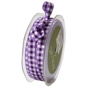  May Arts 3/8 Inch Wide Ribbon, Purple Multicolored Check 