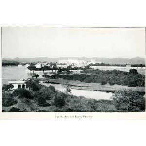  1906 Print Palace Lake Udaipur India Royalty Cityscape 