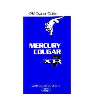  1981 MERCURY COUGAR Owners Manual User Guide: Automotive