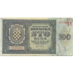  Croatia 1941 100 Kuna, Pick 2 