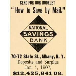  1907 Ad National Savings Bank 70 72 State St. Albany NY 