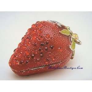 Jeweled Strawberry Trinket Box 