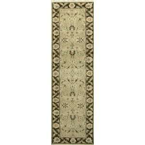 Free Shipping & Free Pad 26x89 Green Hand Knotted Chobi Runner Rug 
