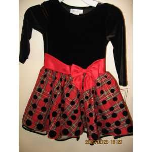  Red and Black Velvet Dress Size 2t: Toys & Games